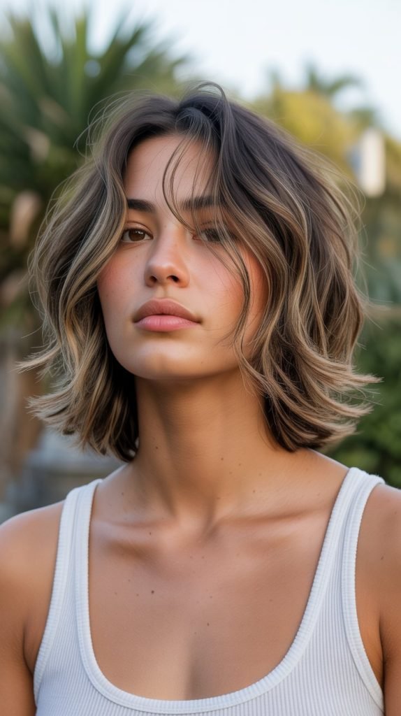  Shaggy Lob with Wispy Ends