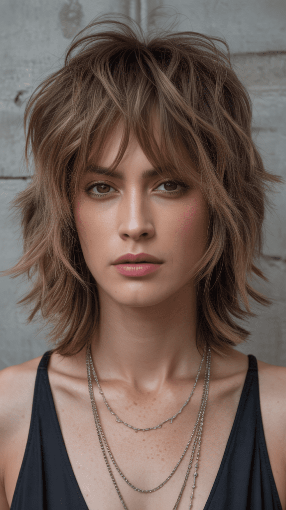 Shaggy Long Bob with Choppy Fringe