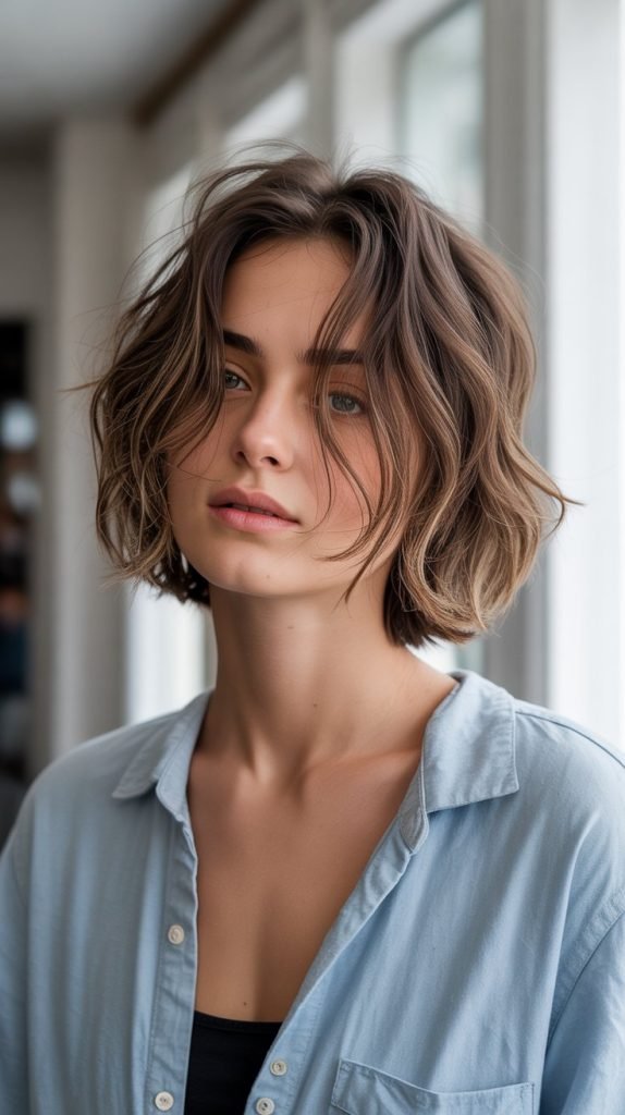 Shaggy Choppy Bob for Effortless Texture