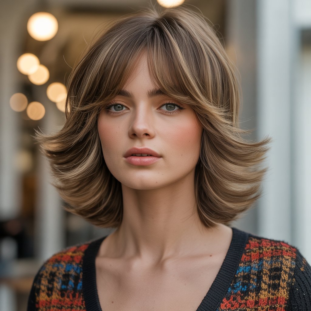 11. Shaggy Long Bob with Feathered Curtain Bangs