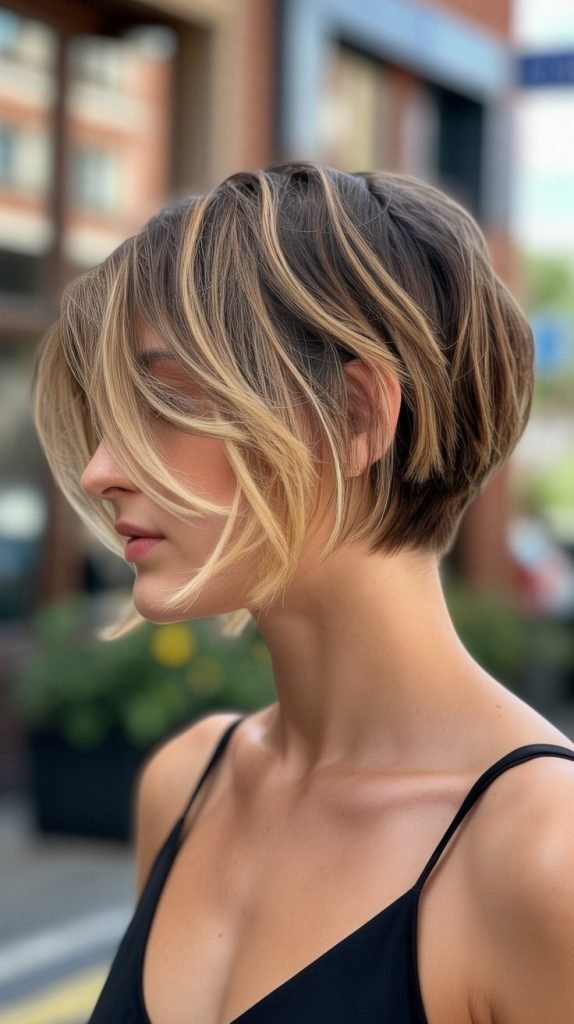 Choppy Bob with Face-Framing Highlights
