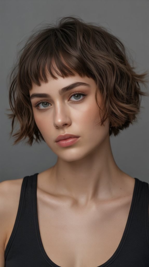 Choppy French Bob with Baby Bangs