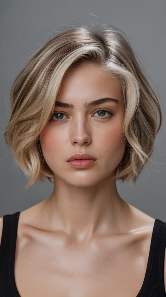 Short Choppy Bob with Volume at the Crown