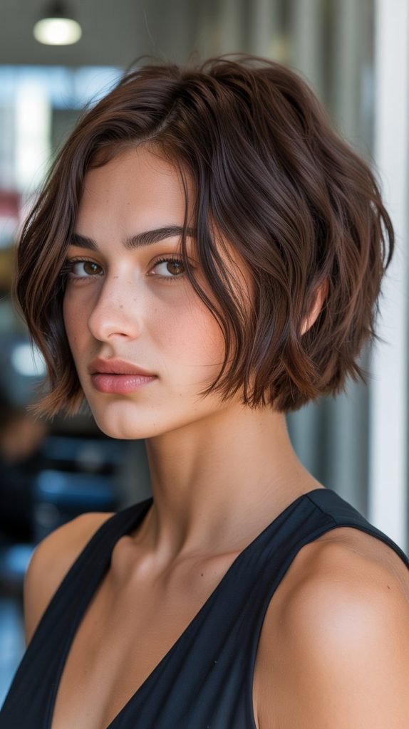 Choppy Bob with Chocolate Brown Base