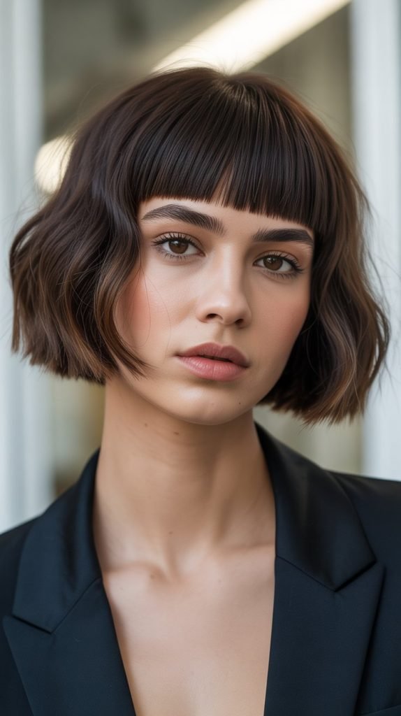 Choppy Bob with Blunt Bangs