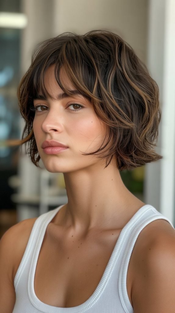 Choppy Bob with Textured Fringe
