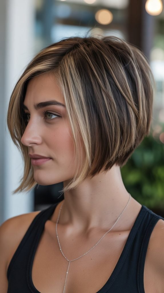 24. Stacked Bob with Highlights and Lowlights