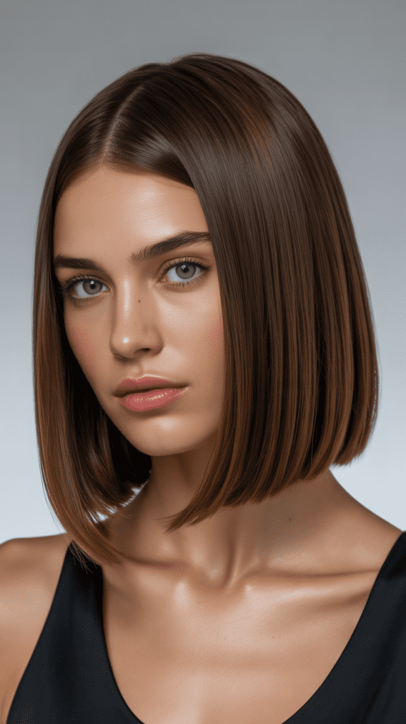Sleek and Straight Long Bob