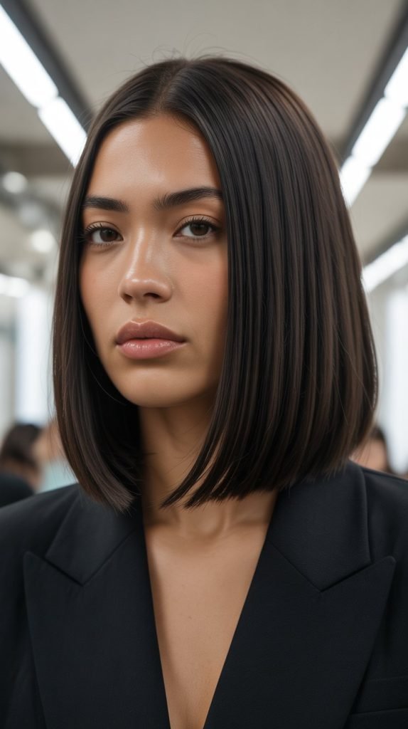 . Sleek Straight Long Bob
