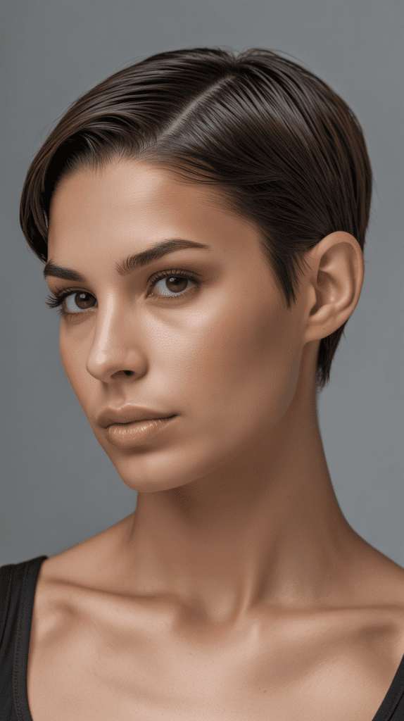 Slicked-Back Pixie Cut