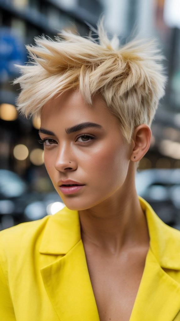 Lemon Blonde Balayage Pixie