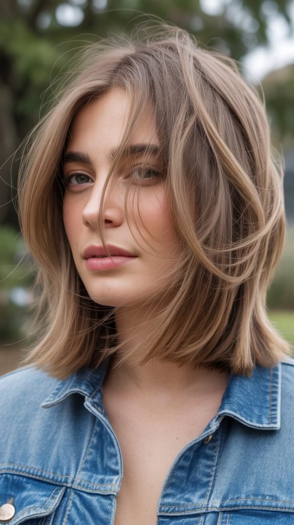 Textured Long Bob with Layers