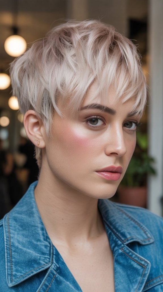 Pearl Blonde Balayage Pixie