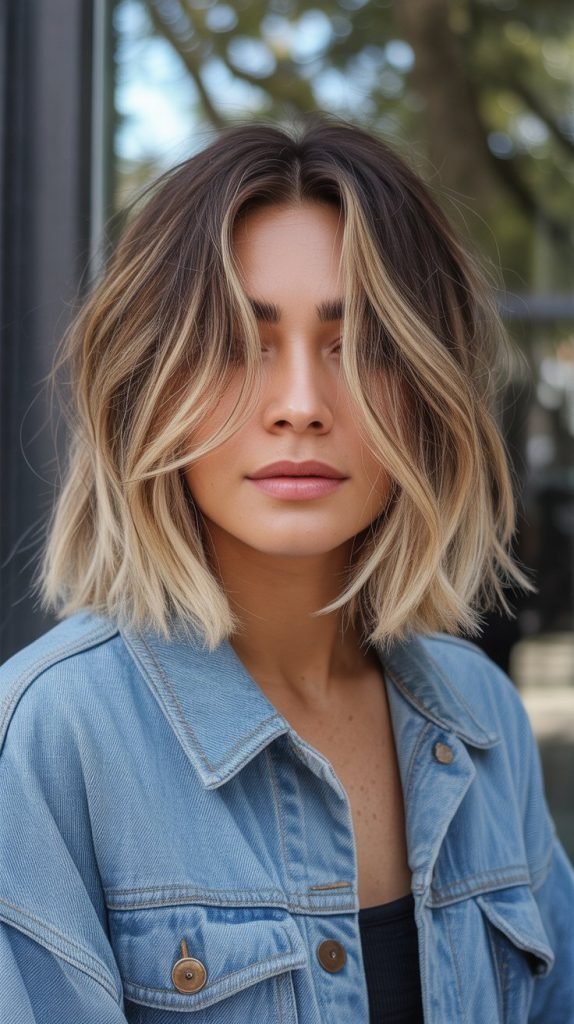 Dirty Blonde Balayage Bob