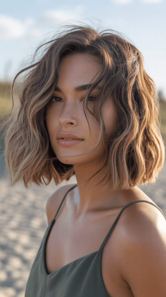 Textured Beach Wave Long Bob