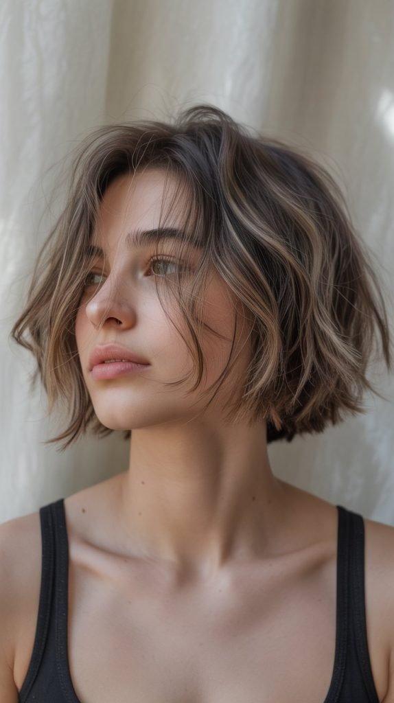 2. Textured Choppy Bob