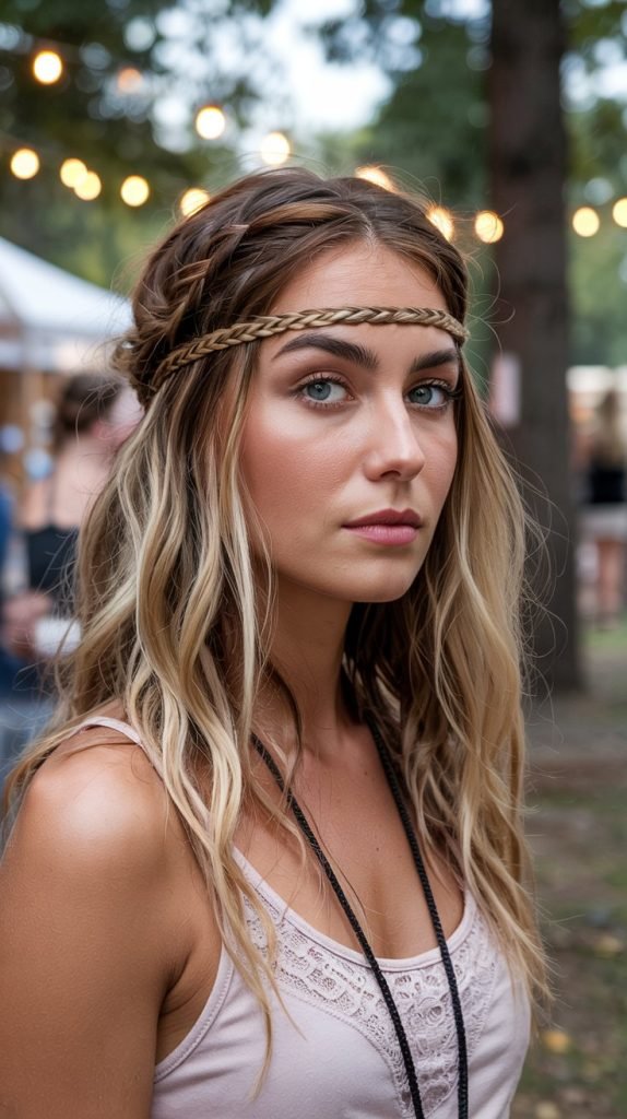 . Braided Headband with Hair Down