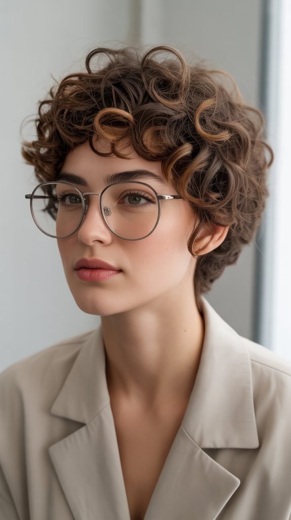 Curly Pixie with Volume