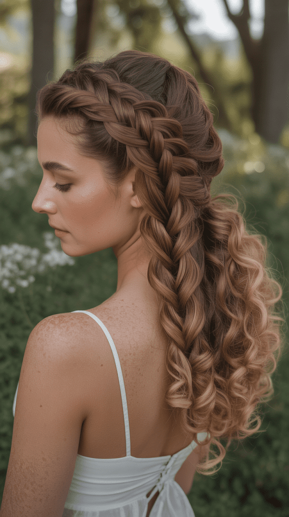 The Waterfall Braid with Curls