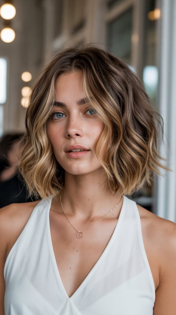 17. Wavy Bob with Balayage