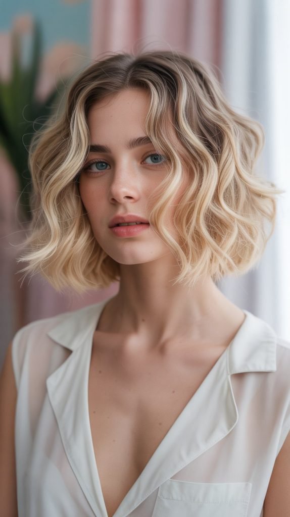 . Vanilla Blonde Balayage Bob