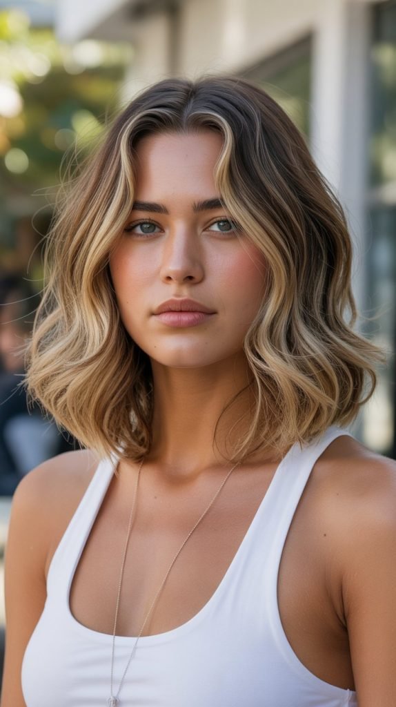 4. Wavy Long Bob with Soft Layering