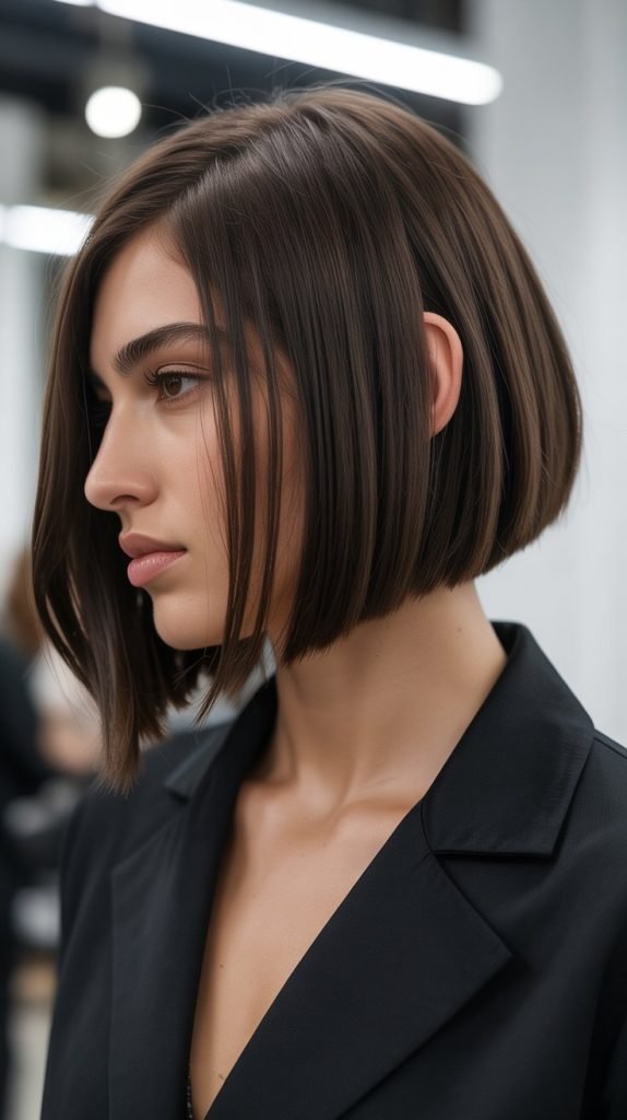 3. Angled Long Bob with Graduated Layers