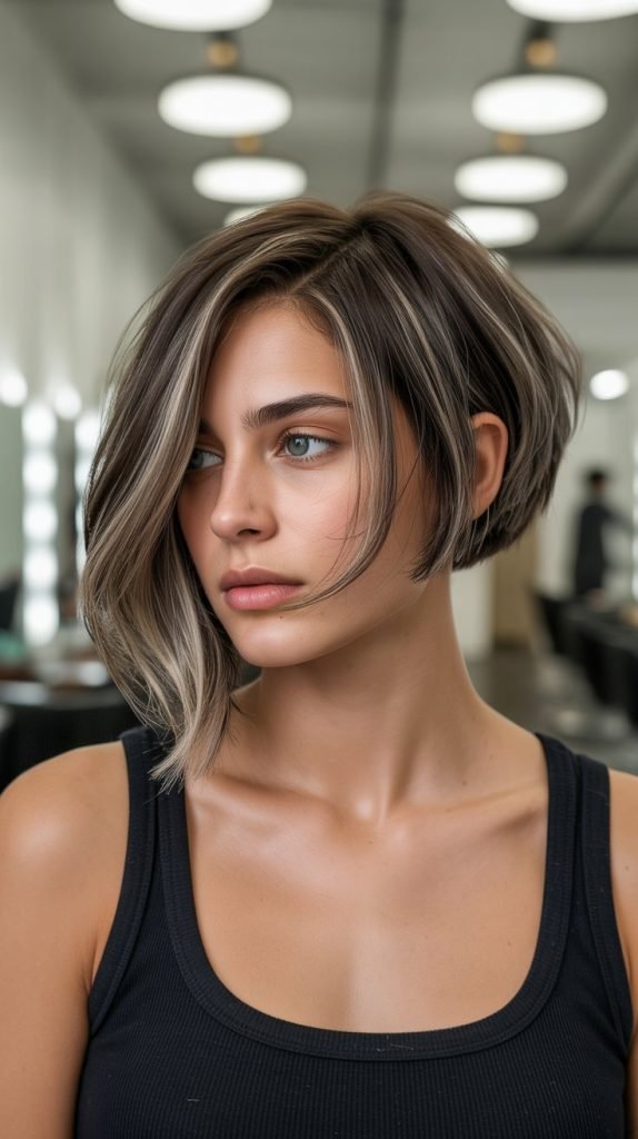 Asymmetrical Choppy Bob for Added Edge