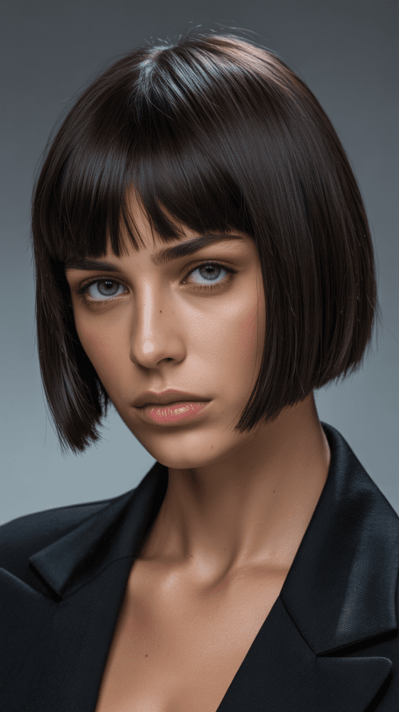 Edgy Straight French Bob