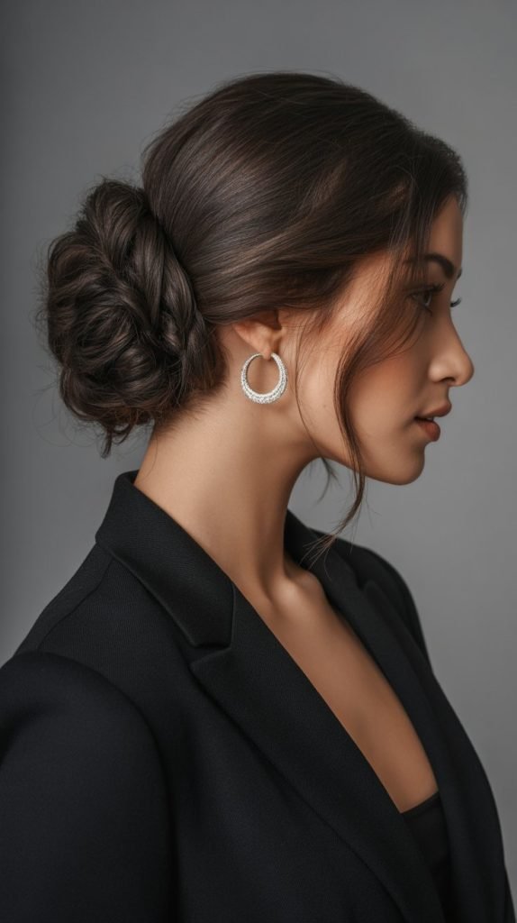 8. Twisted Low Chignon