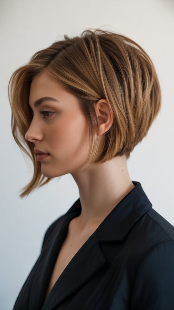 21. Inverted Long Bob with Layered Crown