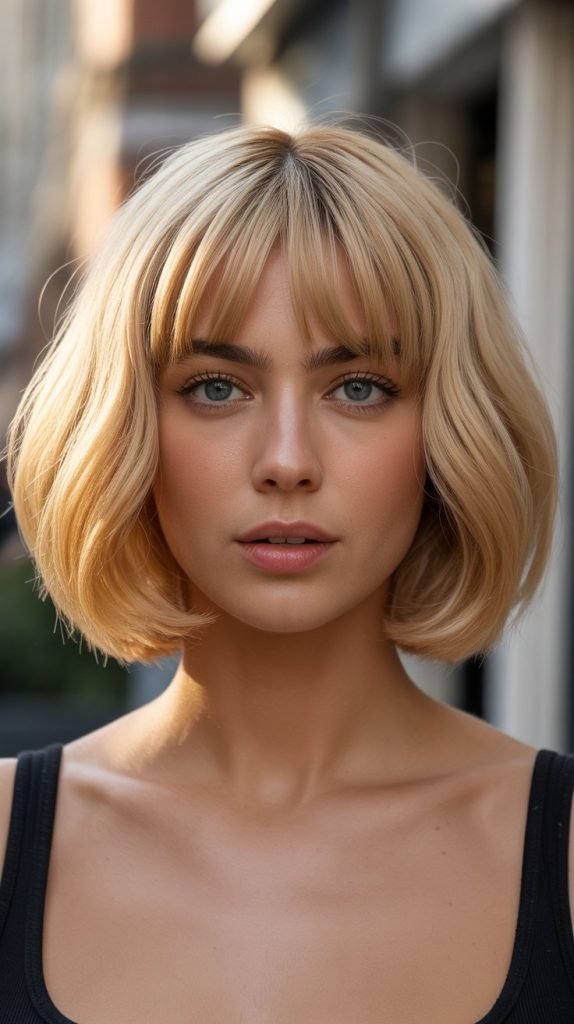  Inverted Bob with Curtain Bangs