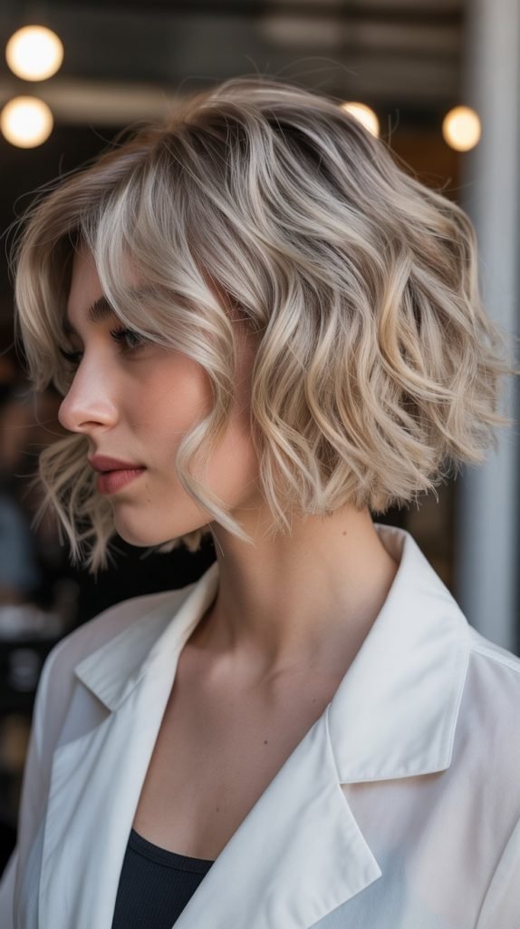 5. Inverted Wavy Bob with Stacked Back