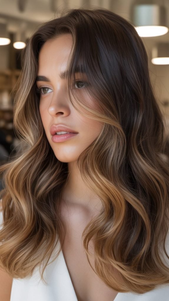 Caramel Highlights on Ash Brown Hair