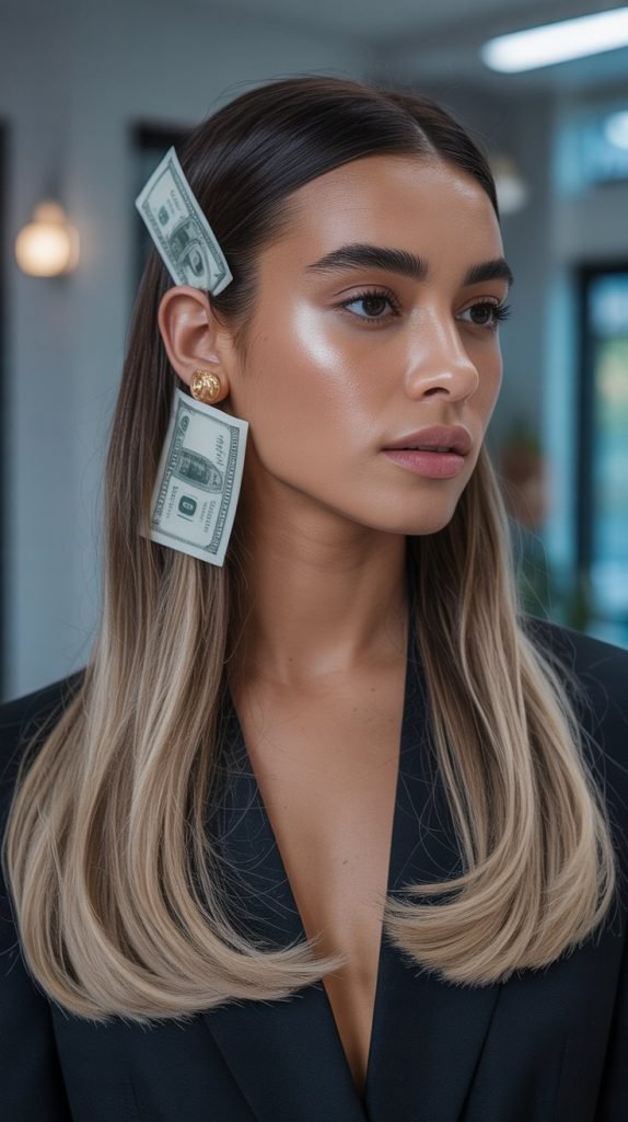 Sunset Money Piece with Warm Brunette