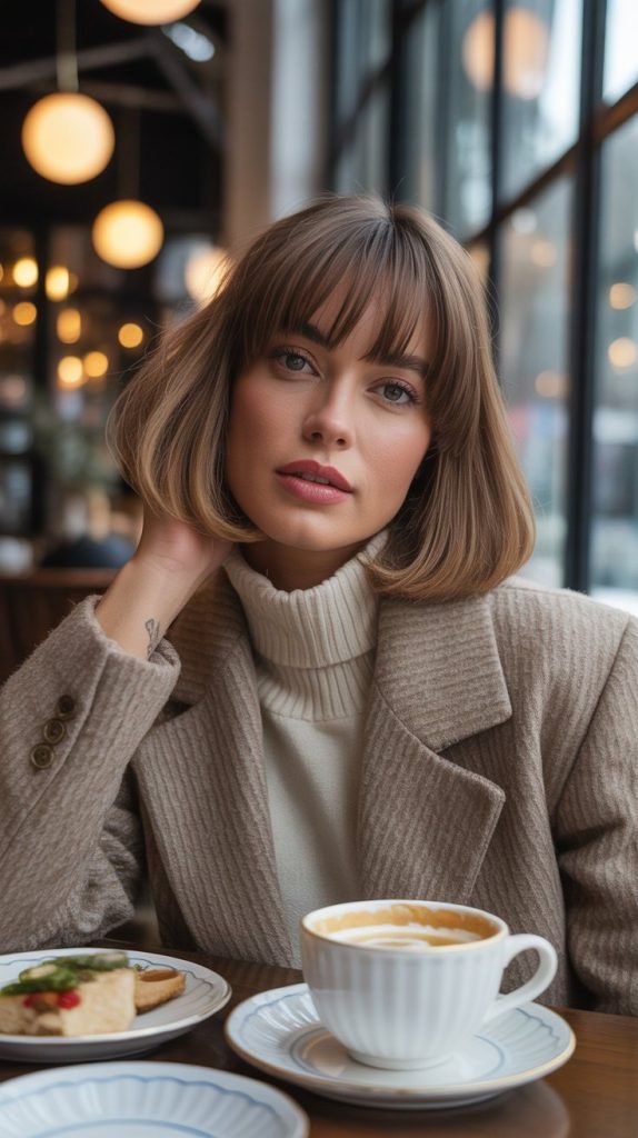 Bob with Curtain Bangs