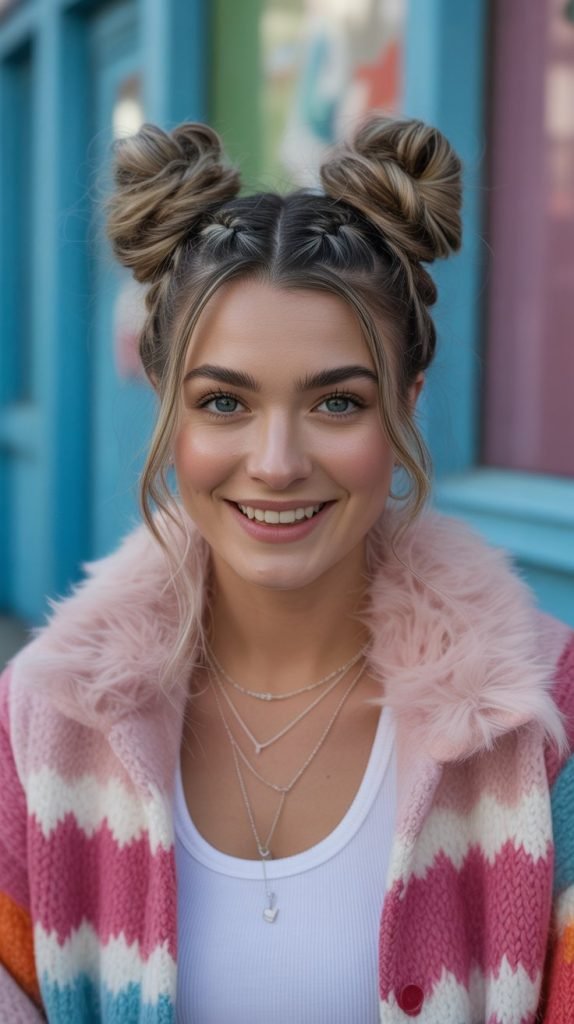 27. Braided Space Buns