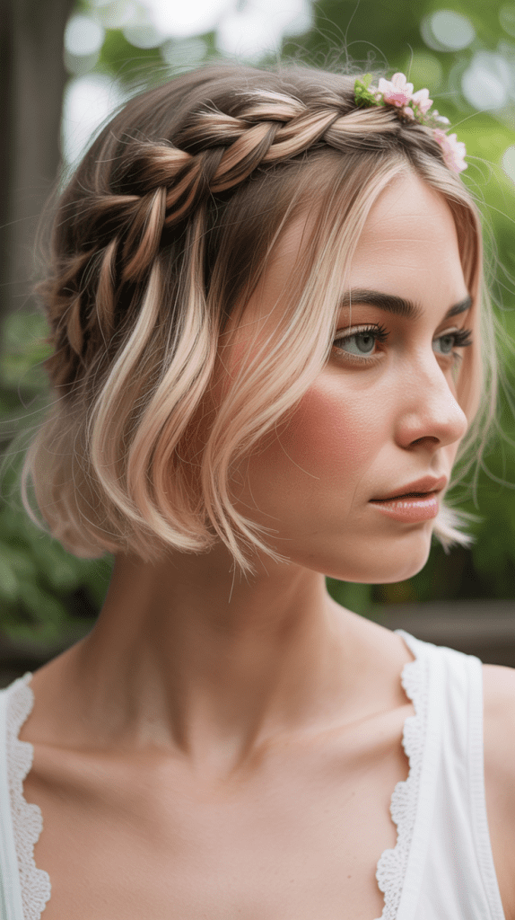 Braided Crown for Short Hair