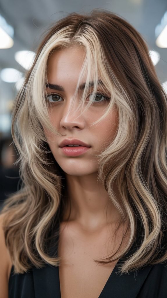 19. Chunky Face-Framing Blonde Streaks