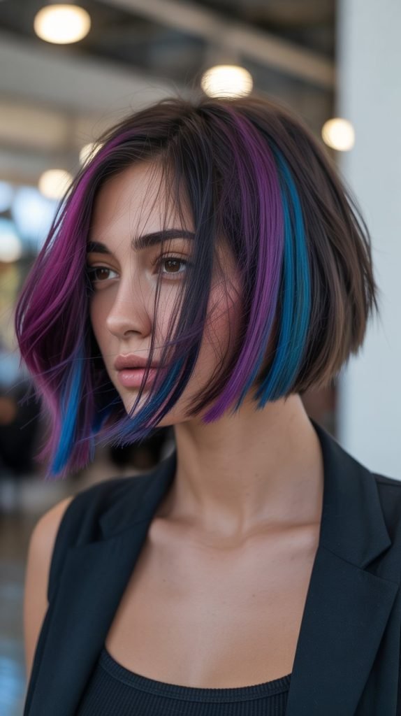 Choppy Bob with Peek-a-Boo Highlights