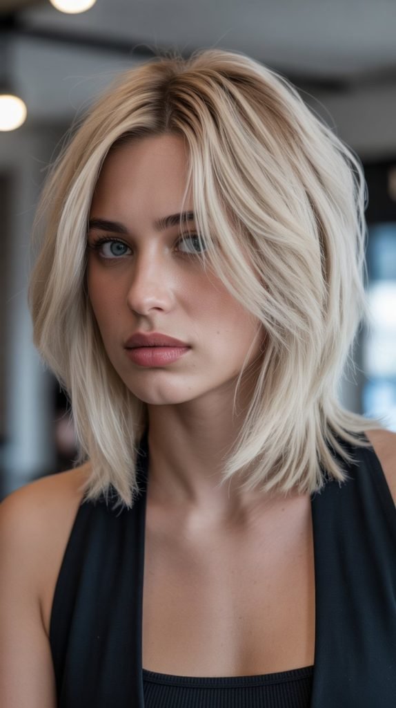26. Inverted Long Bob with Long Side Bangs