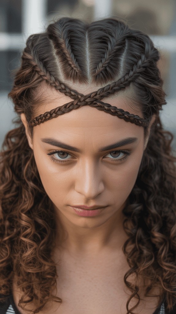 The Crossed Headband Braids