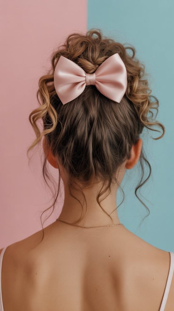 24. Curly Bow Bun