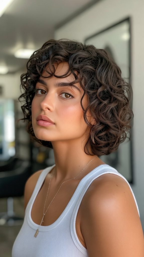 . Choppy Bob for Curly Hair