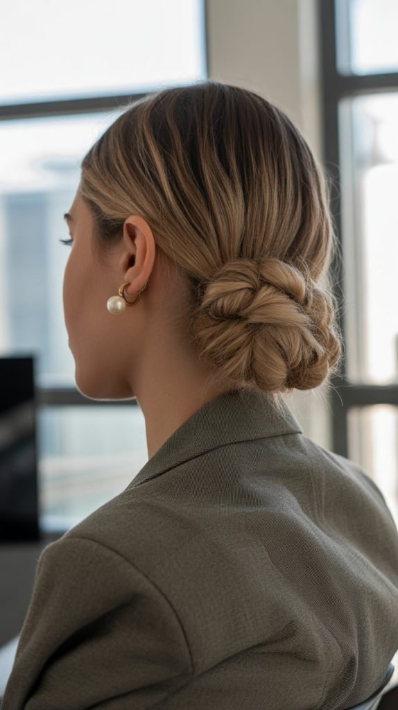 14. The Twisted Low Bun