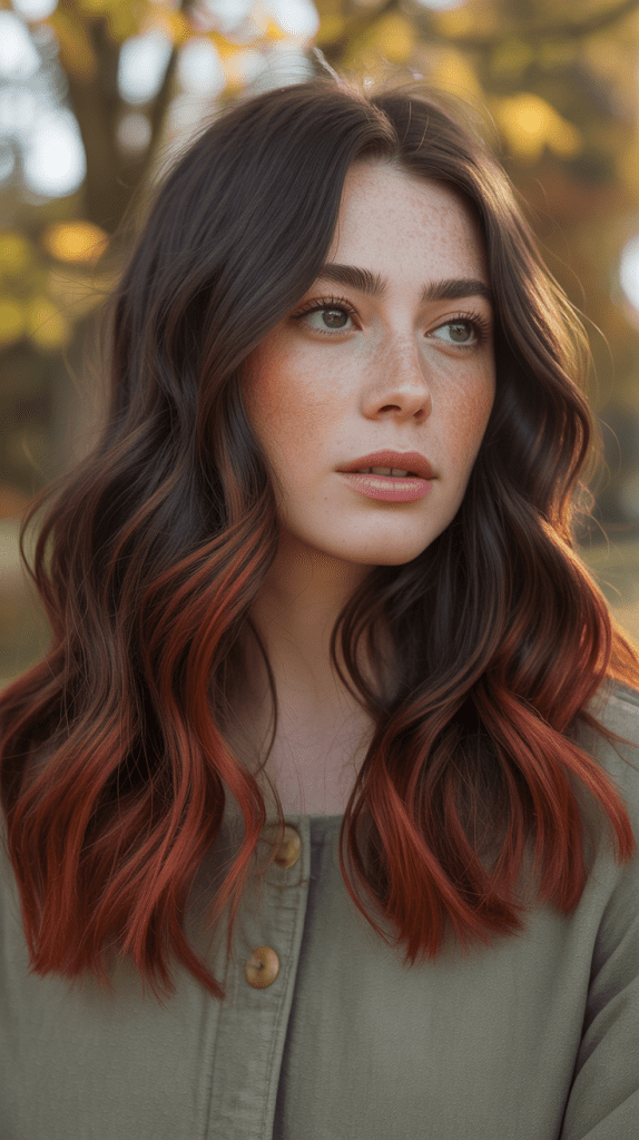 Auburn Highlights on Dark Brown