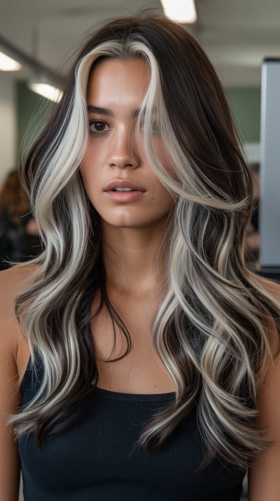 4. Bold Platinum Chunky Highlights