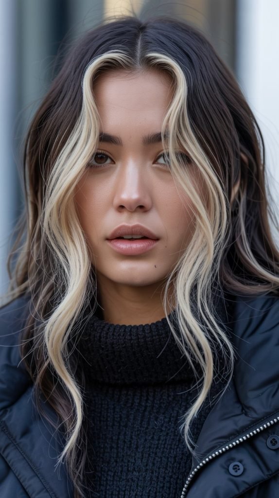 10. Cool-Toned Ash-Blonde Money Piece