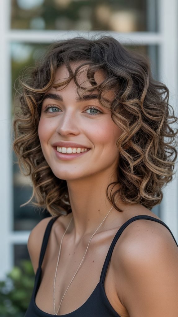 Curly Hair Long Bob Transformation