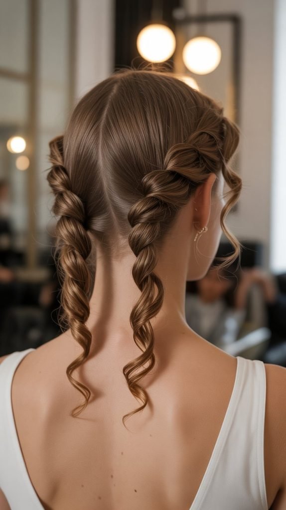 26. Double Twisted Curly Updo